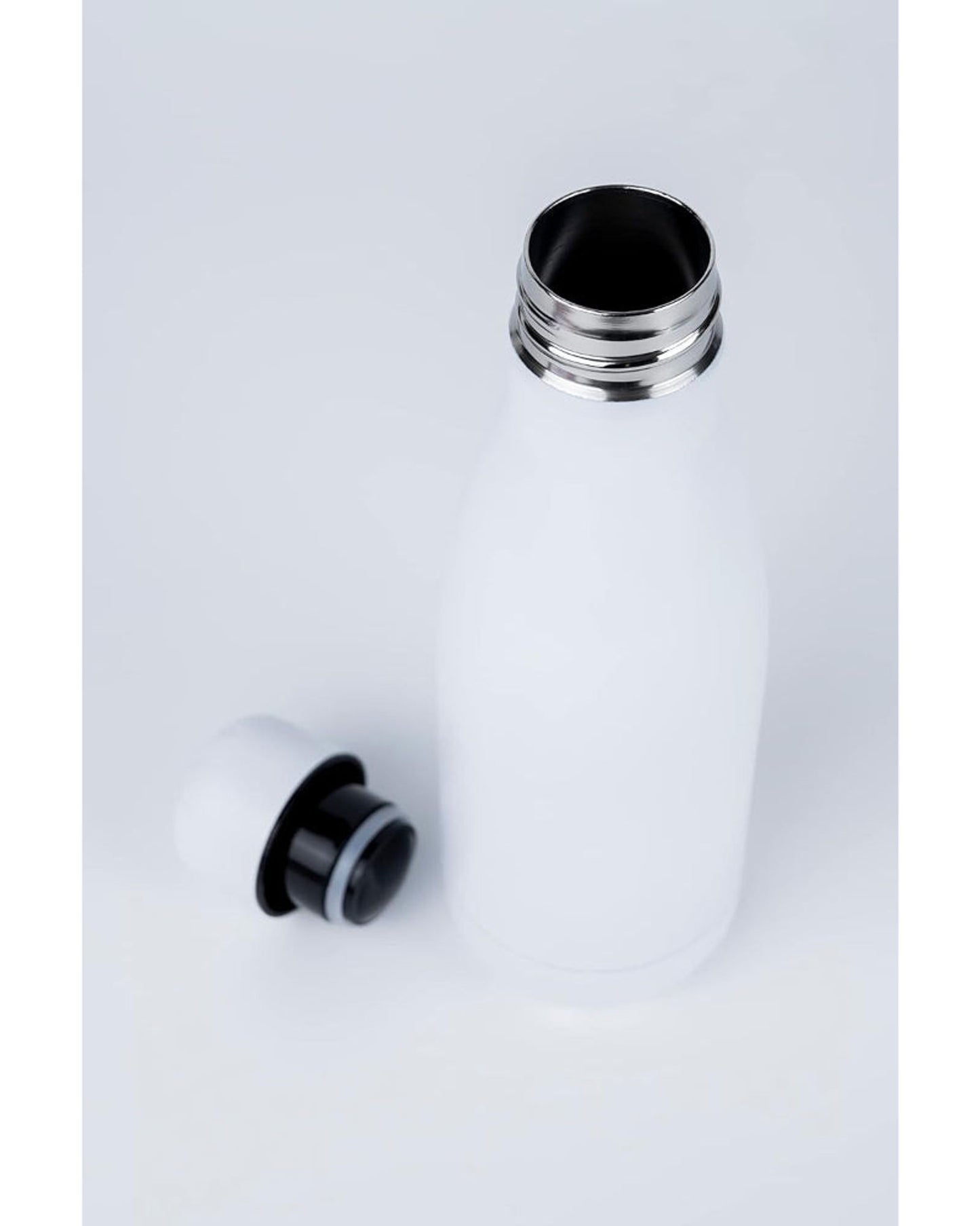 Nessan 350ml Sport Water Bottle Vacuum Insulated Stainless Steel Sport Water Bottle Leak-Proof Double Wall Cola Shape Water Bottle, Keep Drinks Hot & Cold- White