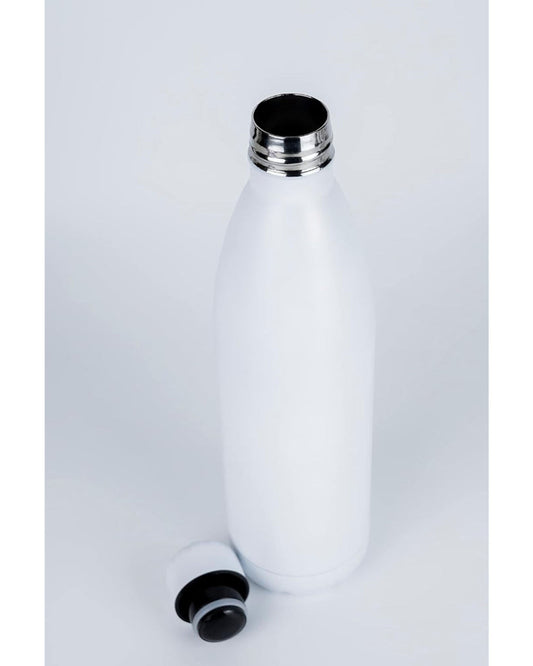 Nessan 500ml Sport Water Bottle Vacuum Insulated Stainless Steel Sport Water Bottle Leak-Proof Double Wall Cola Shape Water Bottle, Keep Drinks Hot & Cold - White