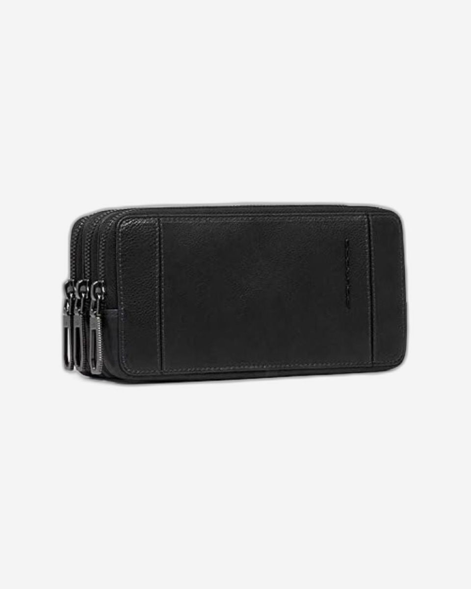 Piquadro S134 Leather Briefcase with 2 Handles Black