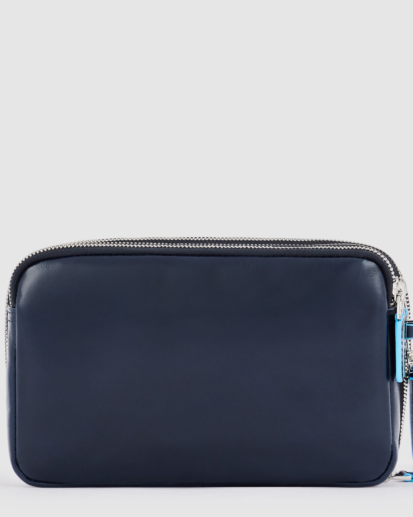 Piquadro Blue Square Two Divider Wrist Clutch Bag Blue