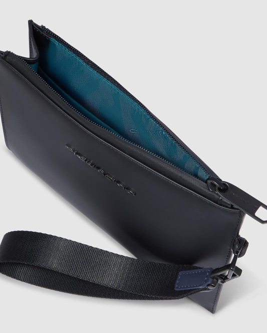Piquadro Rubberized Water Resistant Small Clutch Black