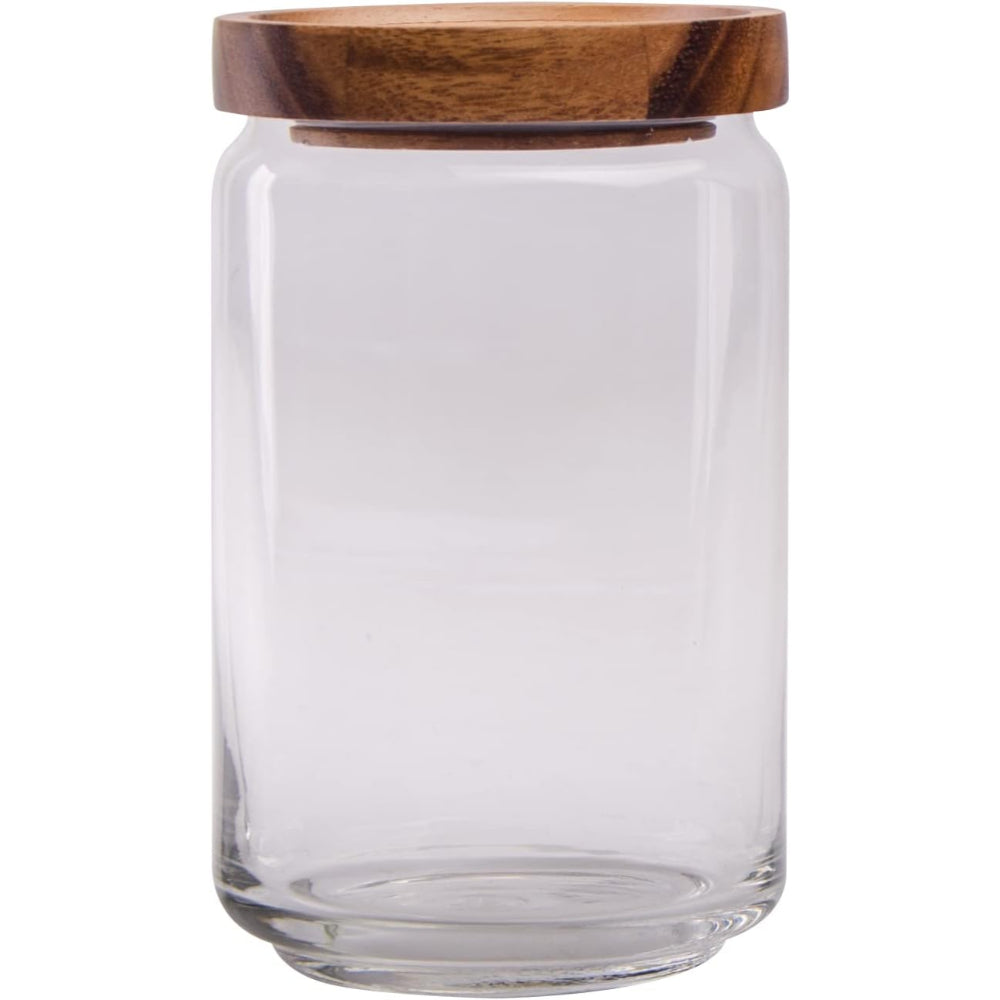 Glass  Canister (L)W/Stackable Lid 750ml