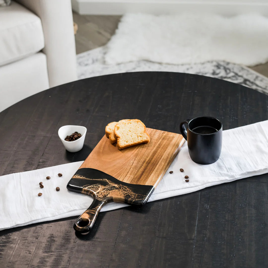 Lynn & Liana Acacia 8X16 Medium Cheese Board Black Ember