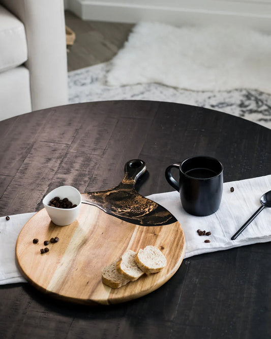 Lynn & Liana Acacia 12 Plus 5  Handle Round Paddle Board Black Ember