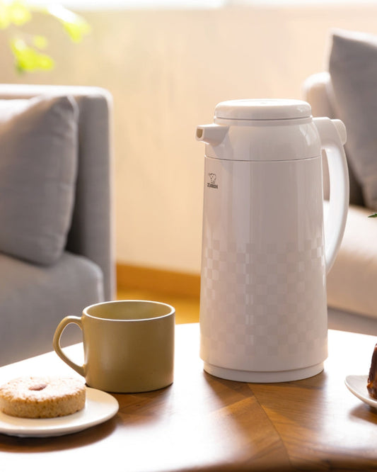 Zojirushi 1.0L Ichimatsu White Handy Pot