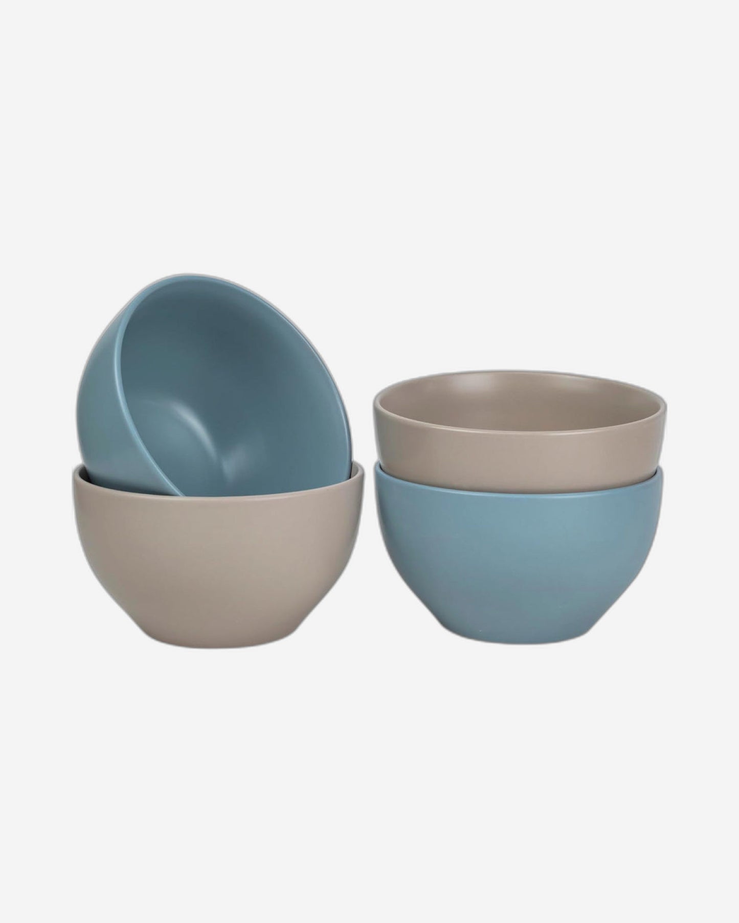 Shallow Jaspe 4-Piece Deep Bowls Set Kitchen Dinnerware, Ceramic, Stoneware - Sg Glaze | 14cm Diameter
