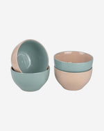 Shallow Moire 4-Piece Deep Bowls Set Kitchen Dinnerware, Ceramic, Stoneware - Two | 14cm Diameter