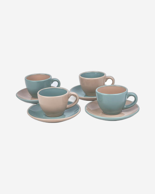 Shallow Moire 4-Piece Coffee Cup & Saucer Set 90ml - Two | Kitchen Dinnerware, Ceramic, Stoneware