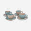 Shallow Moire 4-Piece Coffee Cup & Saucer Set 90ml - Two | Kitchen Dinnerware, Ceramic, Stoneware