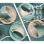 Shallow Moire 4-Piece Coffee Cup & Saucer Set 90ml - Two | Kitchen Dinnerware, Ceramic, Stoneware