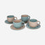 Shallow Moire 4-Piece Tea Cup & Saucer Set 220ml - Two | Kitchen Dinnerware, Ceramic, Stoneware
