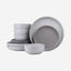 Shallow Nordic Stoneware Dinner Set, 12 Pieces, Multicolor