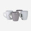 Shallow Nordic Stoneware Mug Set - 385ml, 4 Pieces, Multicolor