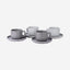 Shallow Nordic Stoneware Tea Set - 250ml, 4 Pieces, Multicolor