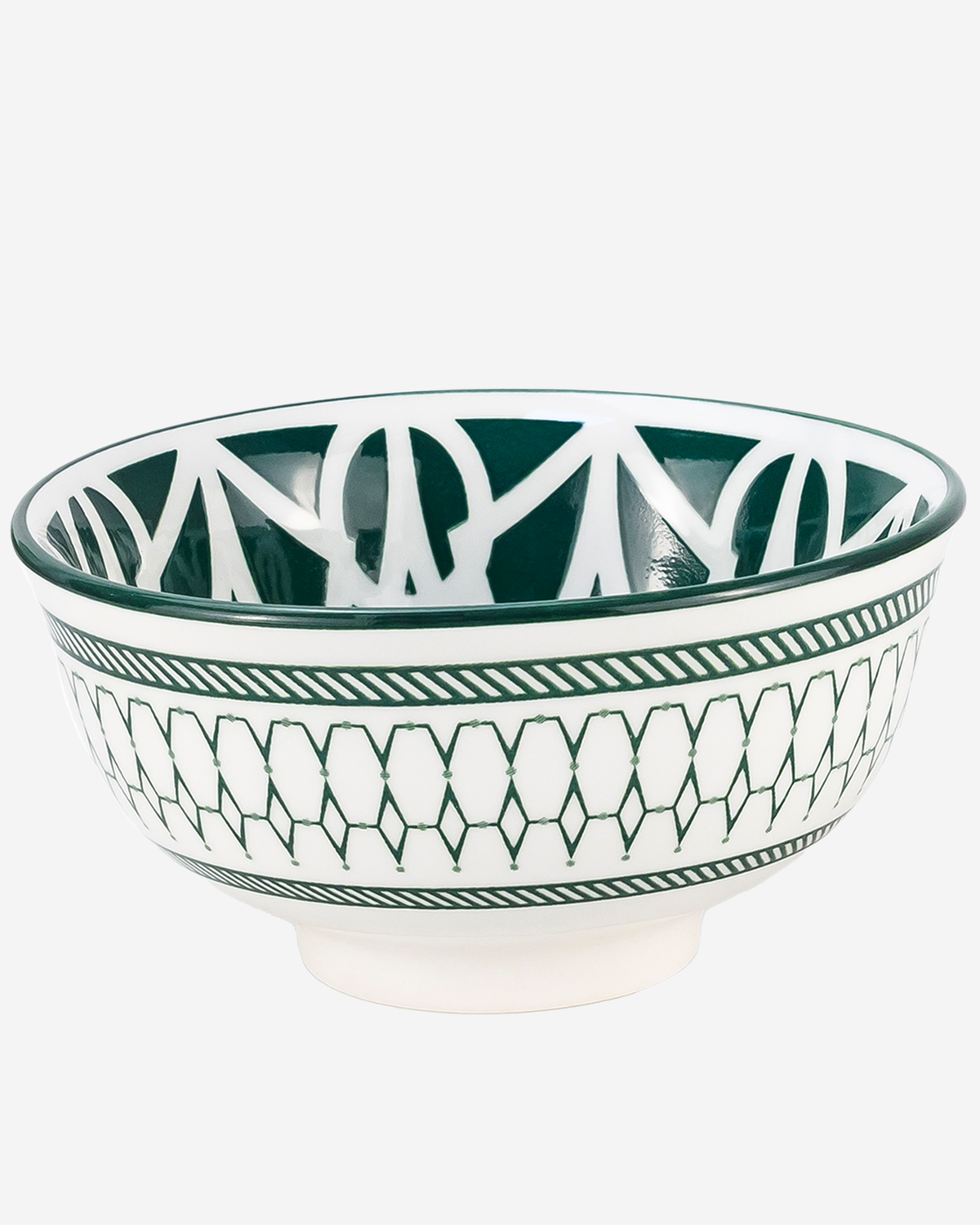 Shallow Amalfi Porcelain 12-Piece Dinner Set, Green, 4 Dinner Plates 10.5", 4 Side Plates 7.5" & 4 Small Bowls 4.5"