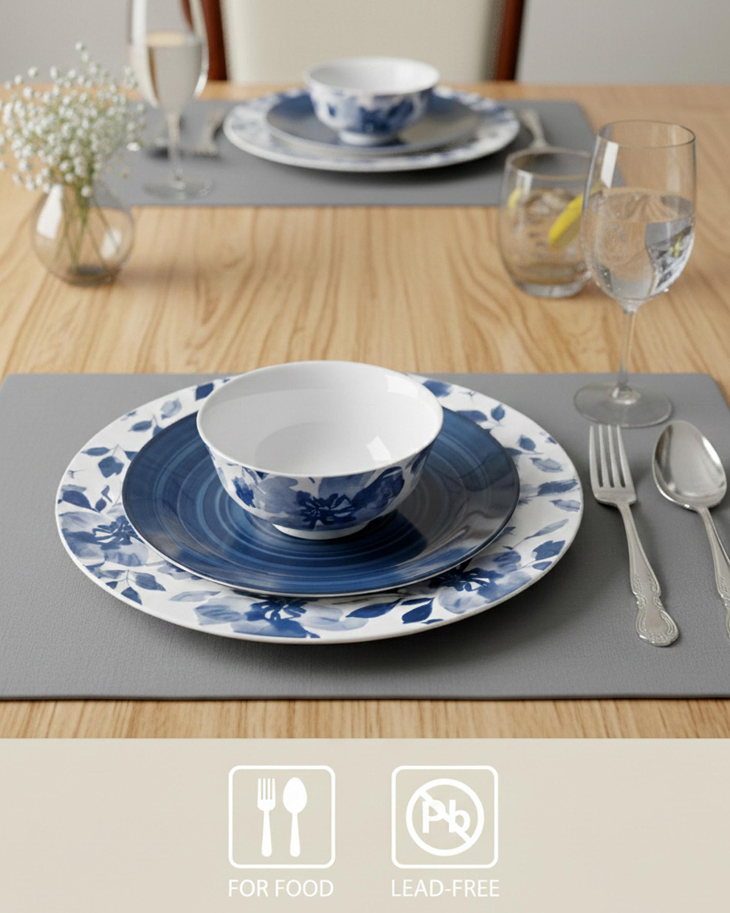 Shallow STAL Porcelain Dinner Set 18 pcs
