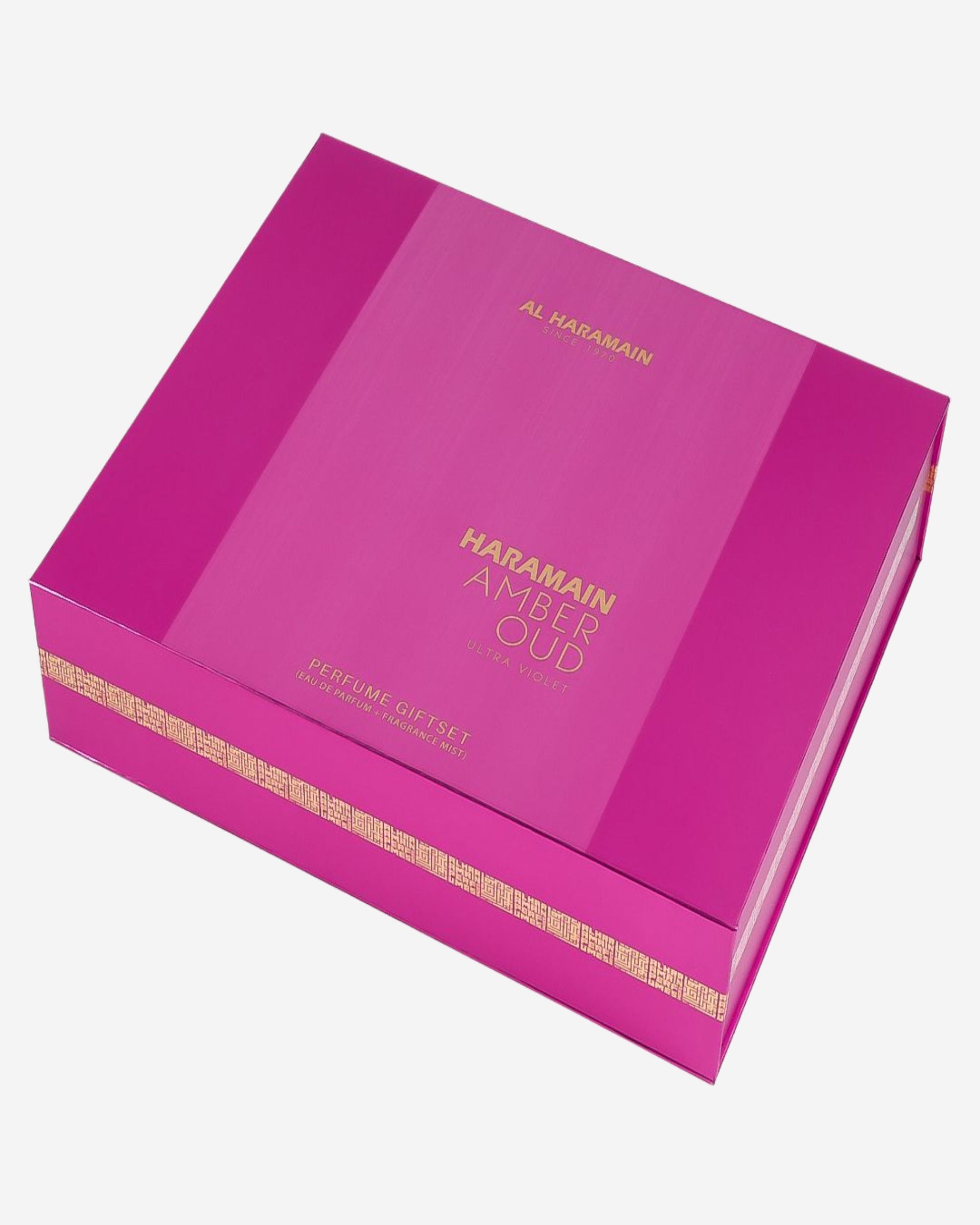 Haramain Amber Oud Ultra Violet Perfume Gift Set With Body Mist (75Ml + 30 Ml + 250Ml)