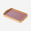 Chaoan Amber Medium Leather Tray - Shiny Purple With Gold (Size Without Handle 39X27X3.6Cm)