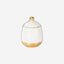 Chaoan Amber Sugar Pot With Lid - Shiny Ivory With Gold