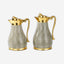 Chaoan Amber Set Of 2 Flask - Shiny Grey With Gold 1X 1L Flask + 1X 750Ml Flask