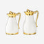 Chaoan Amber Set Of 2 Flask - Shiny Ivory With Gold1X 1L Flask + 1X 750Ml Flask