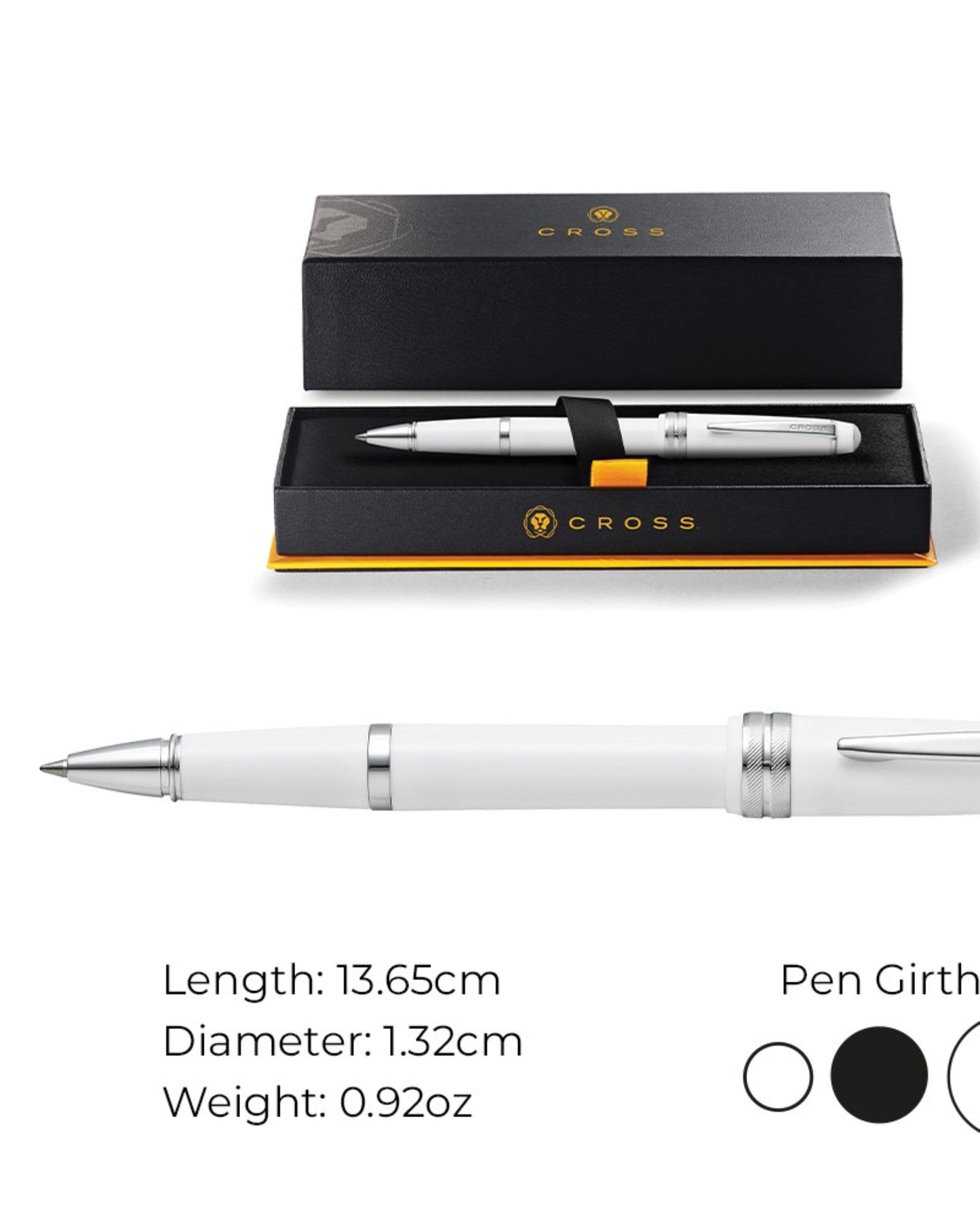 Cross Bailey Light™ Polished White Resin Fine-Tip Rollerball Pen