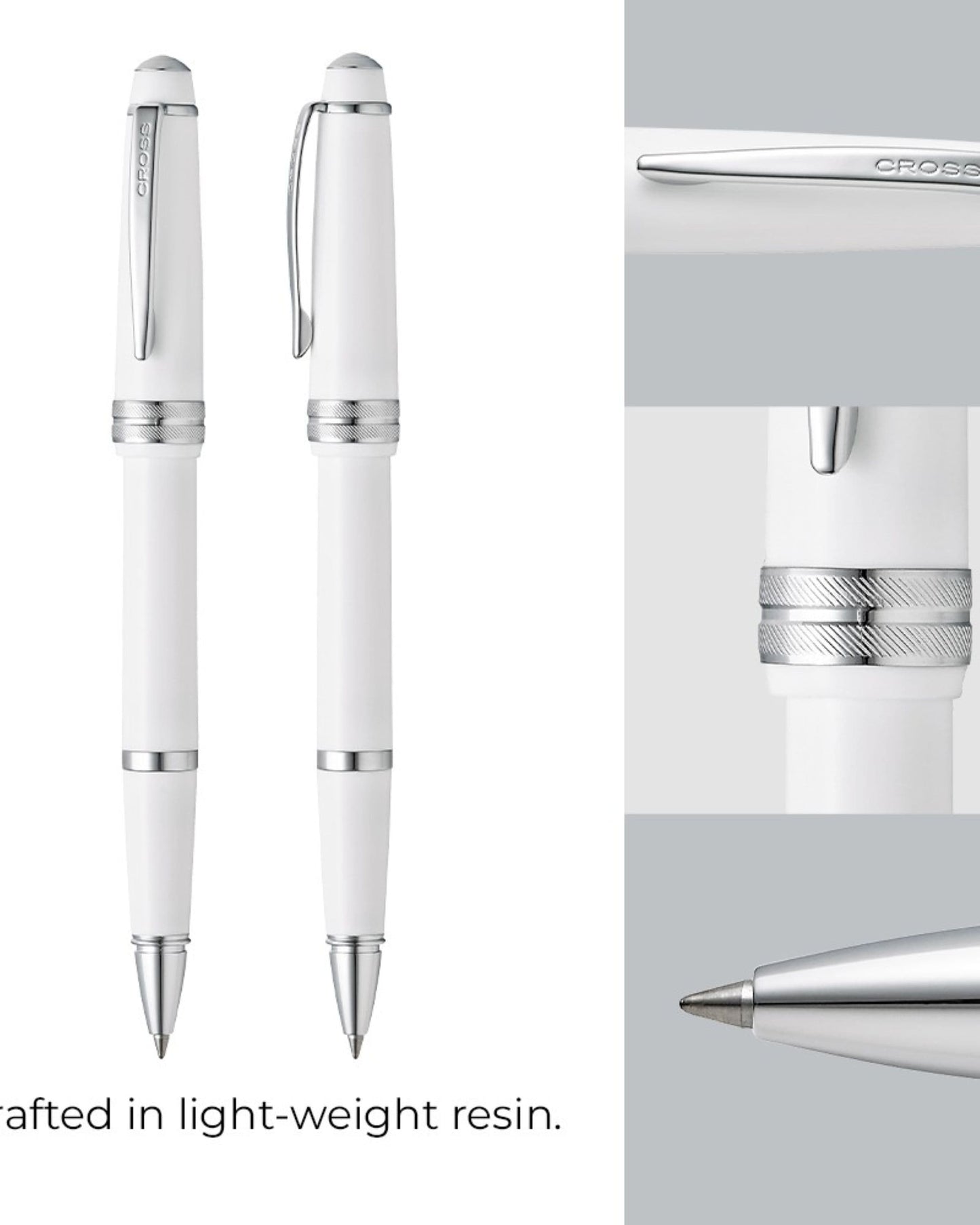 Cross Bailey Light™ Polished White Resin Fine-Tip Rollerball Pen