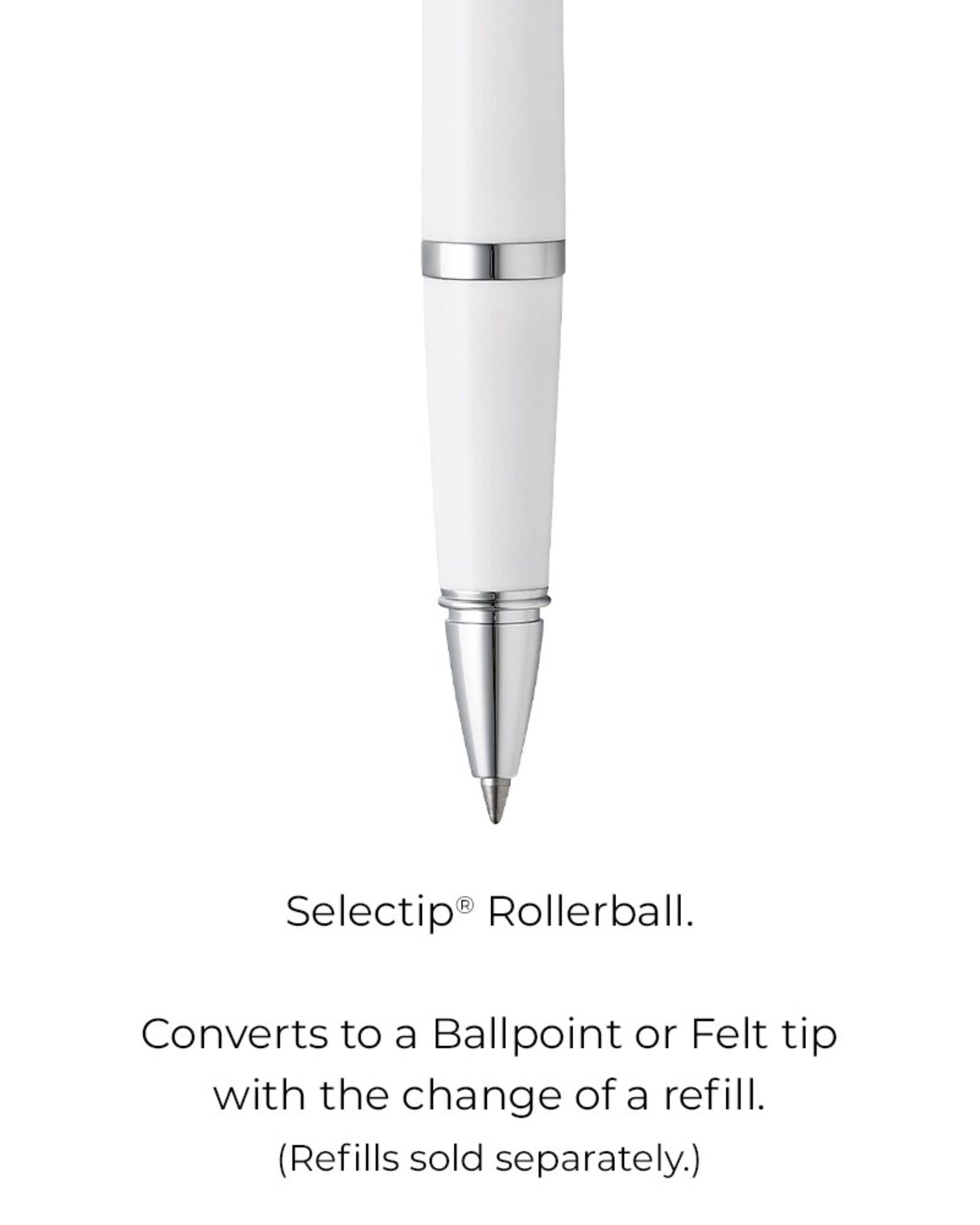 Cross Bailey Light™ Polished White Resin Fine-Tip Rollerball Pen