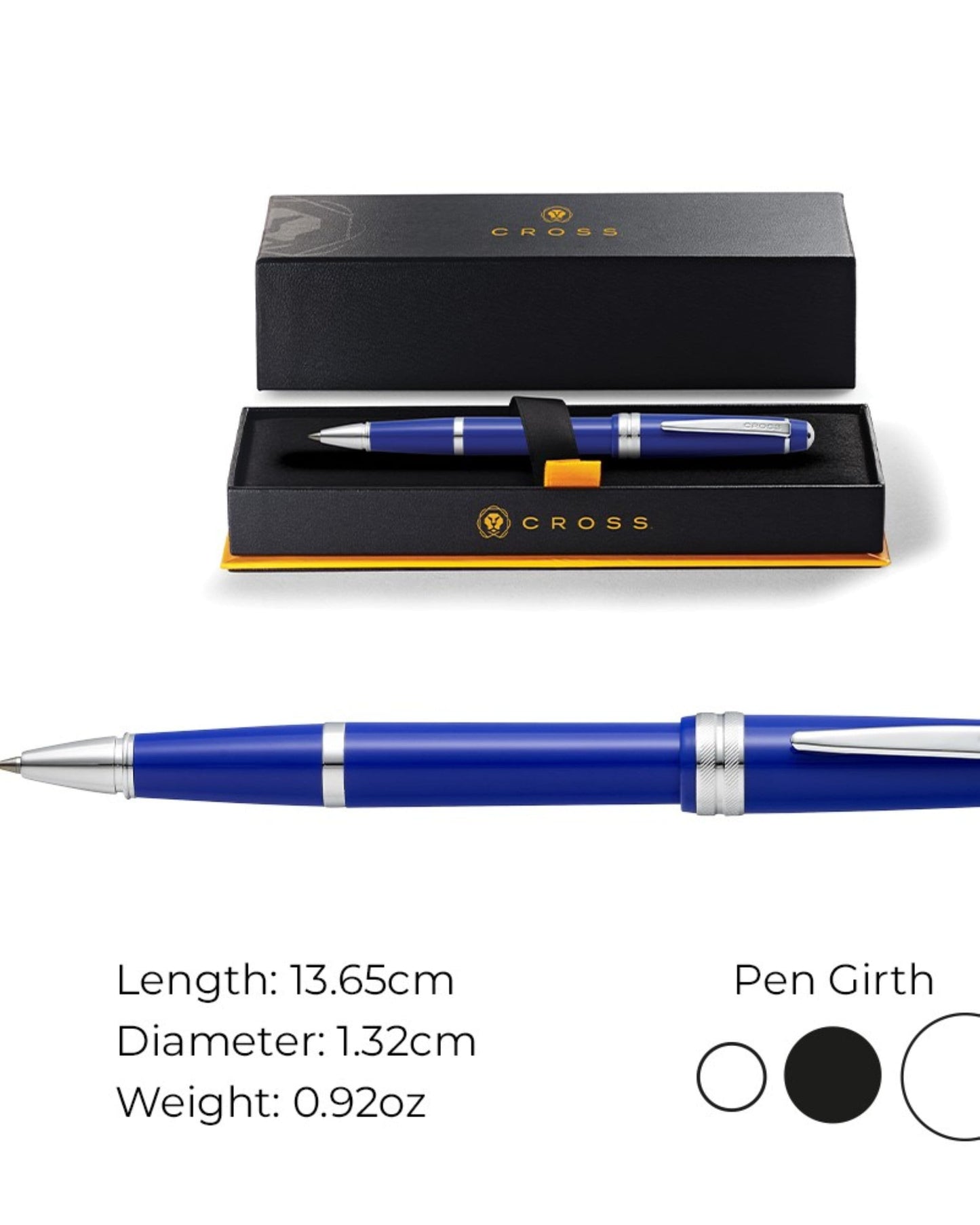 Cross Bailey Light™ Polished Blue Resin Fine-Tip Rollerball Pen