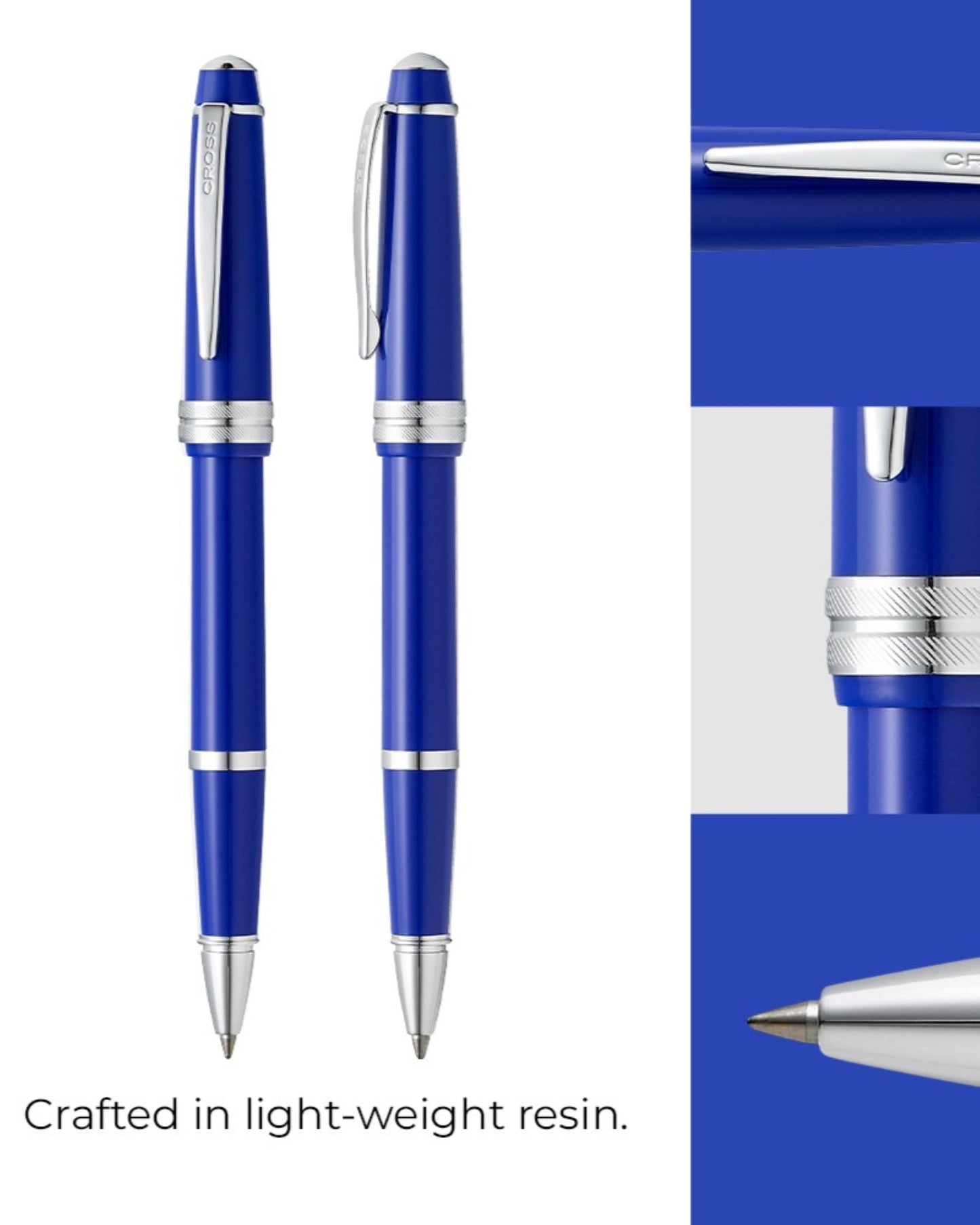 Cross Bailey Light™ Polished Blue Resin Fine-Tip Rollerball Pen