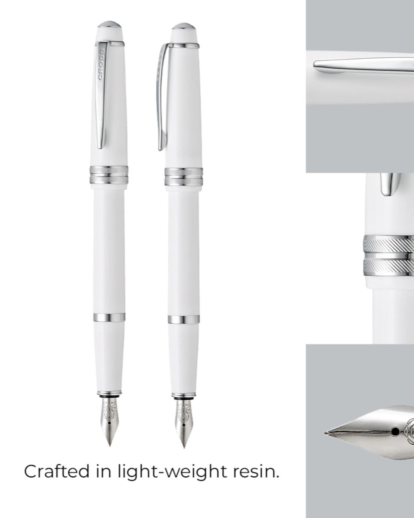 Cross Bailey Light™ Polished White Resin And Extra-Fine Nib Fountain Pen