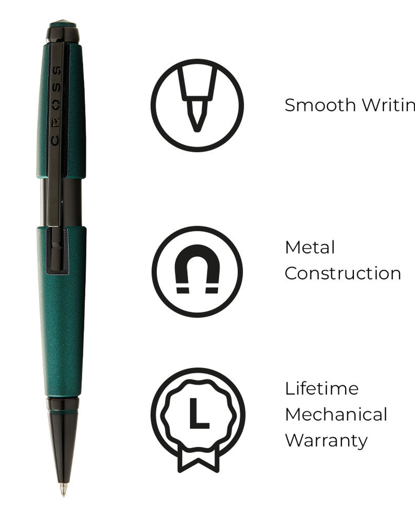 Cross Edge™ Matte Green Lacquer Gel Rollerball Pen AT0555-13