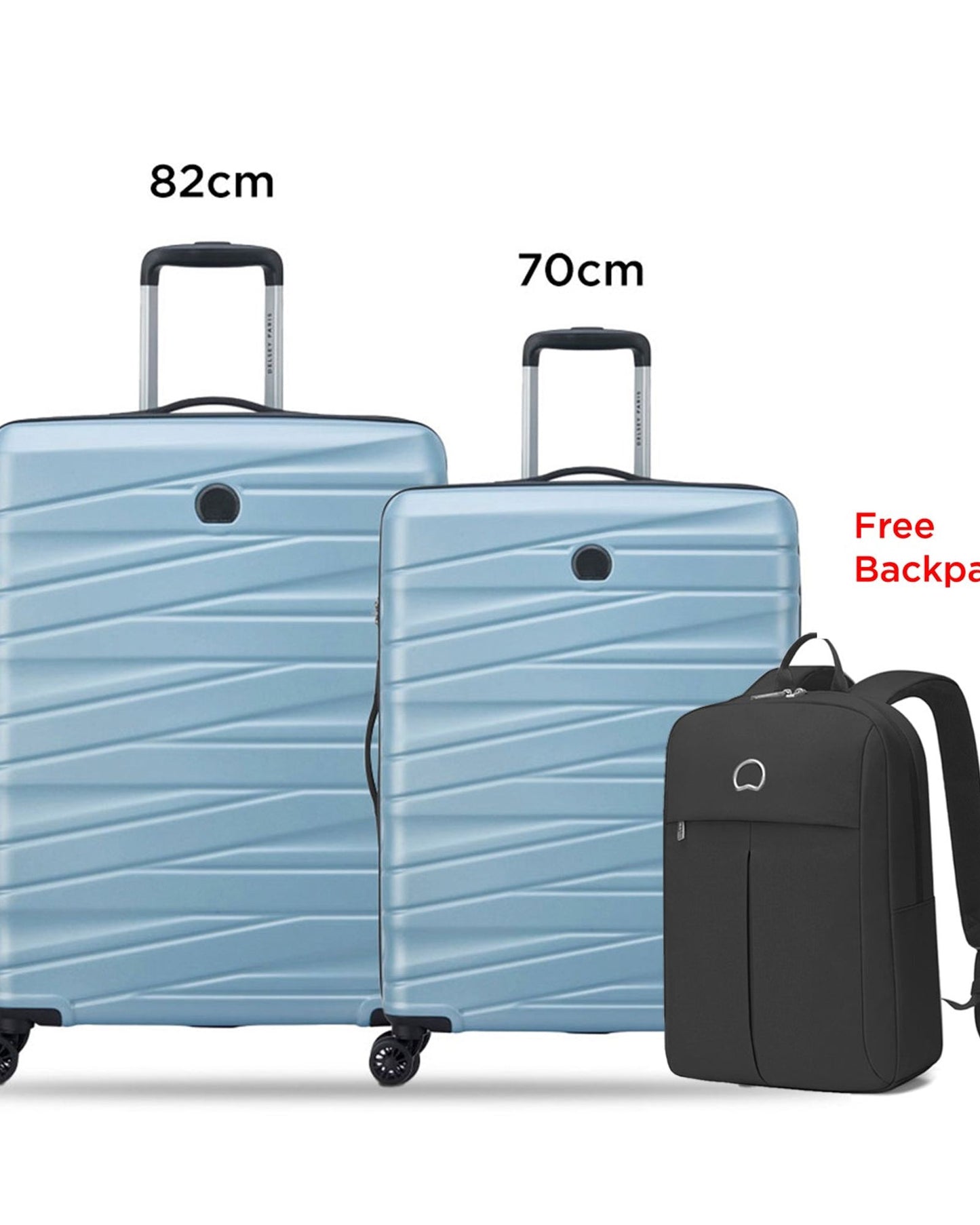 Delsey Paris Tiphanie Set of 3 Luggage + Free Agreable Backpack