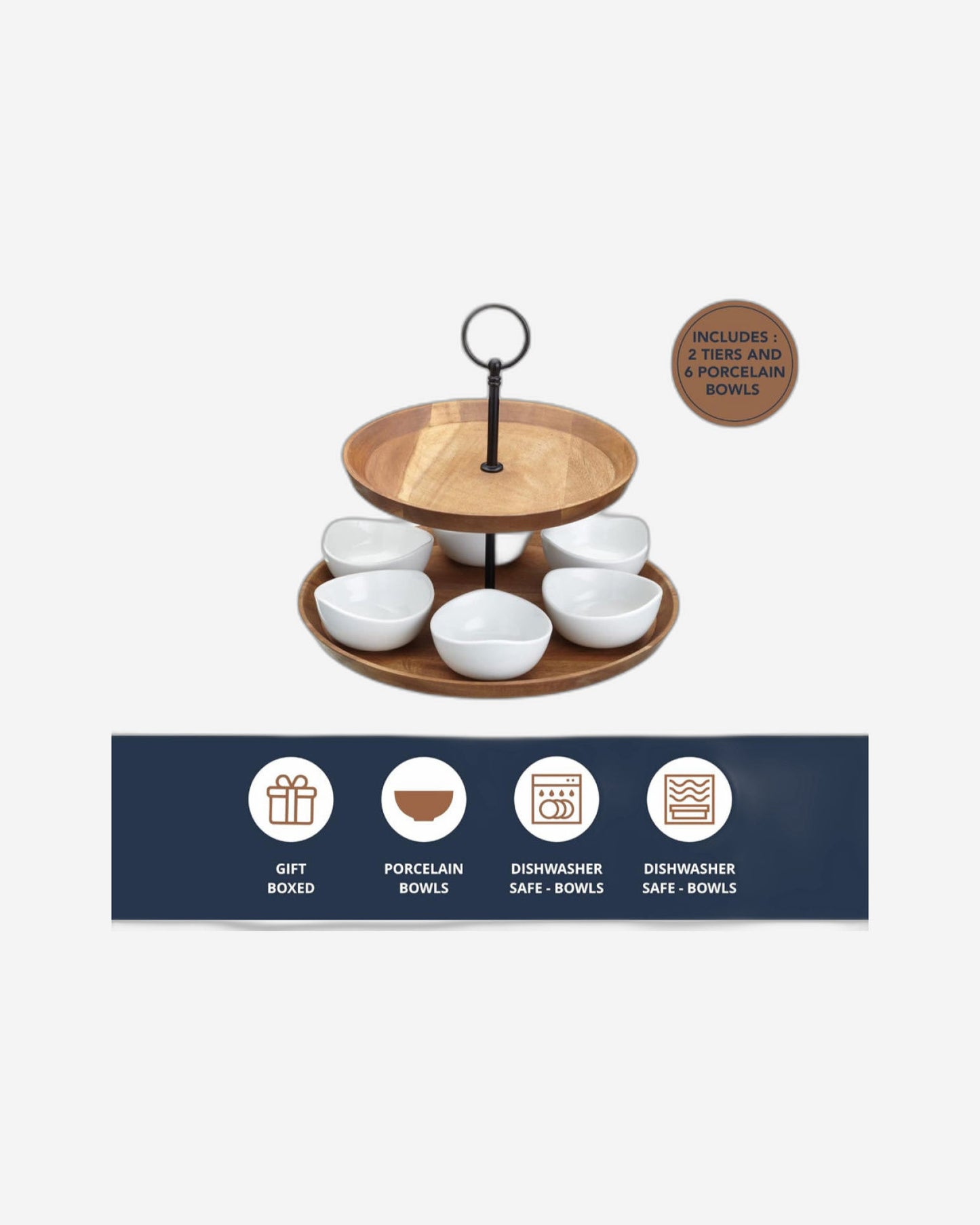 Art Serving Stand 2 Tier 25X24Cm