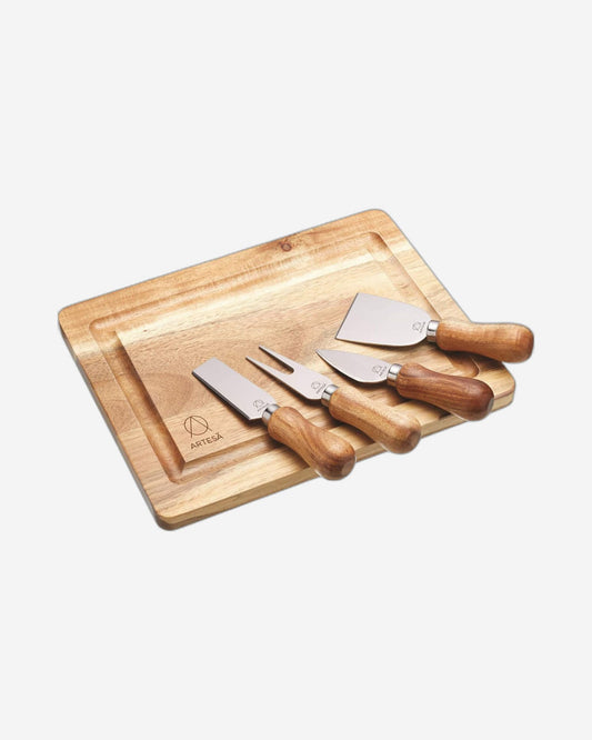 Art Cheese Board Serving Set Acacia Wood