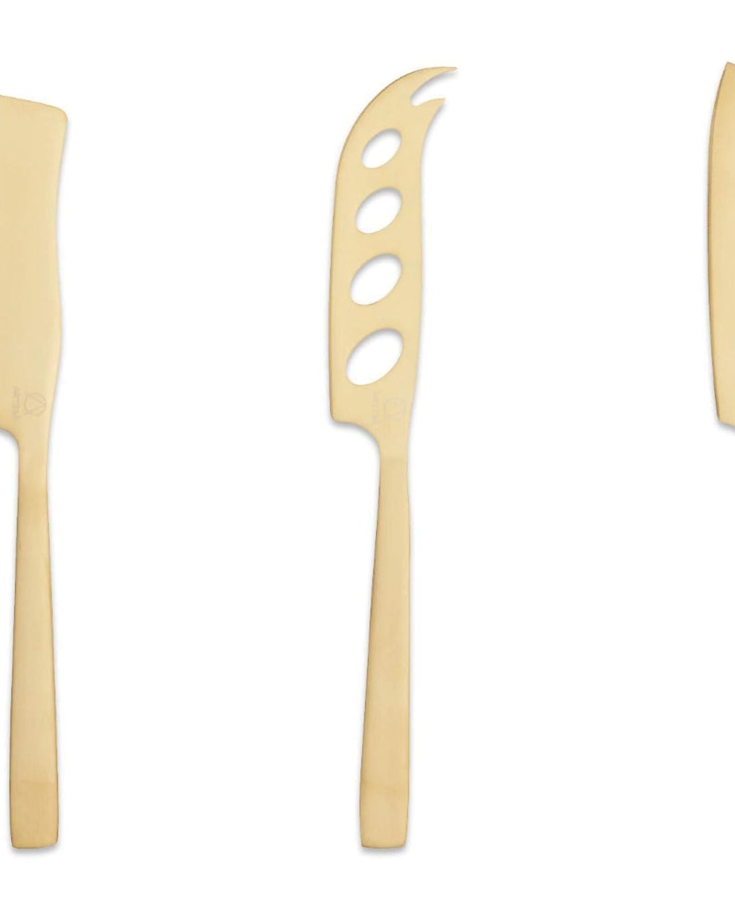Art Cheese Knife Set Of 3 Brass