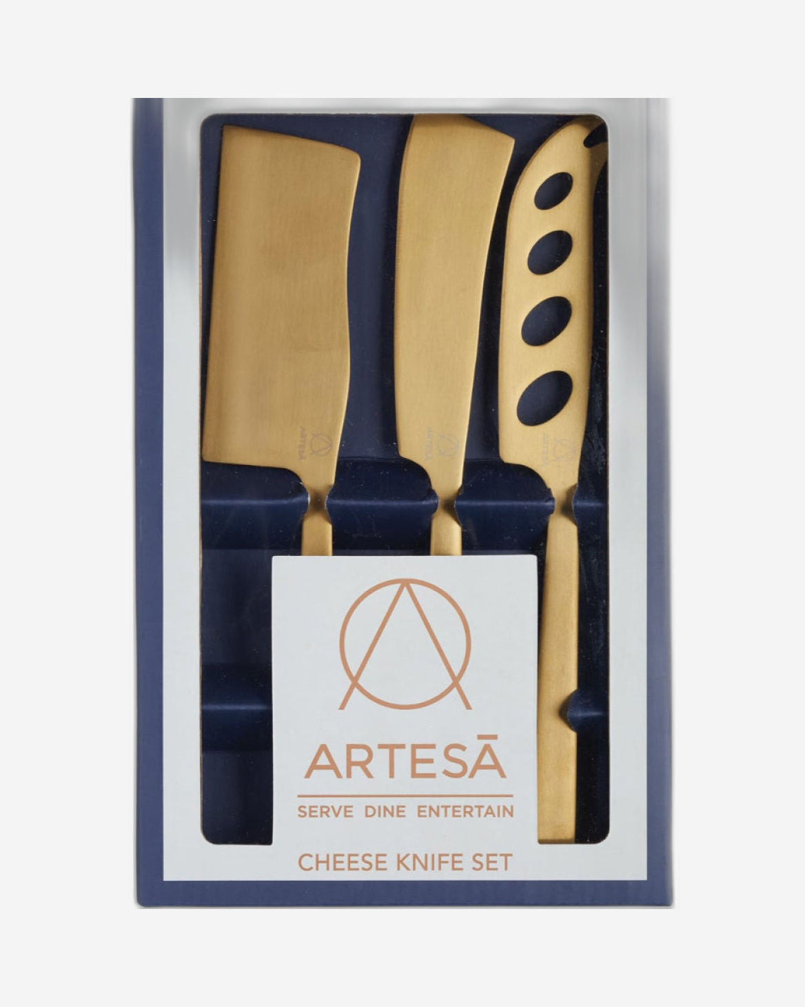 Art Cheese Knife Set Of 3 Brass