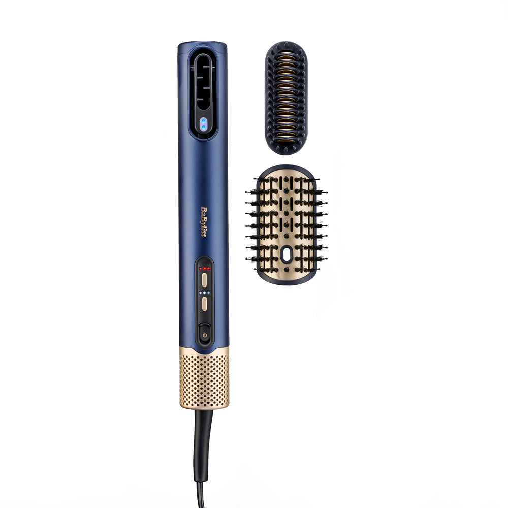 BaByliss Air Wand 3-in-1 Hair Dryer | Straightener & Hot Air Brush with Ion Technology & High-Speed Digital Motor | Includes 3 Attachments | No Heat Damage - (AS6550SDE)