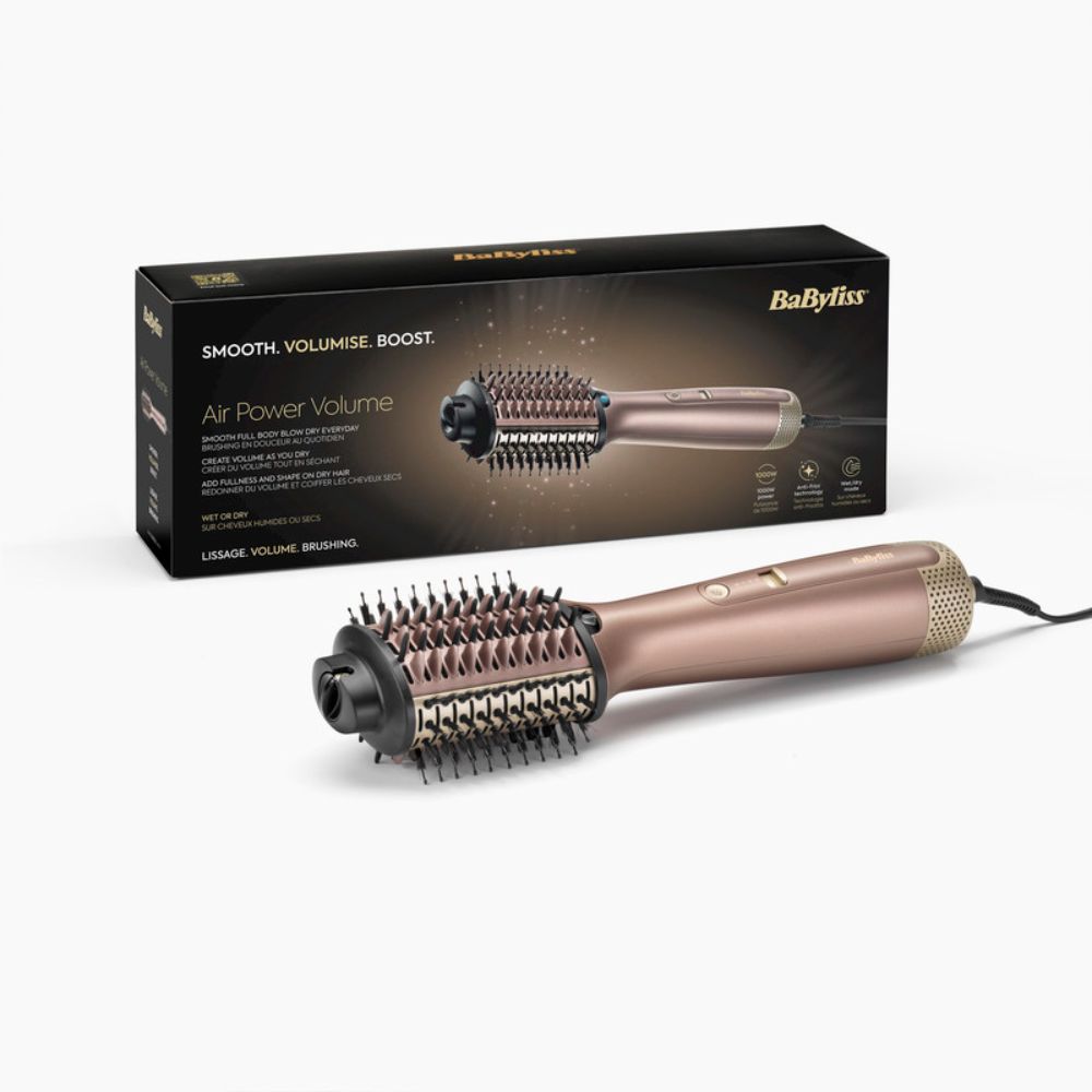 BaByliss Airbrush Large Oval Styling Brush | Volumizing Hot Air Brush, Smooth & Shine Finish