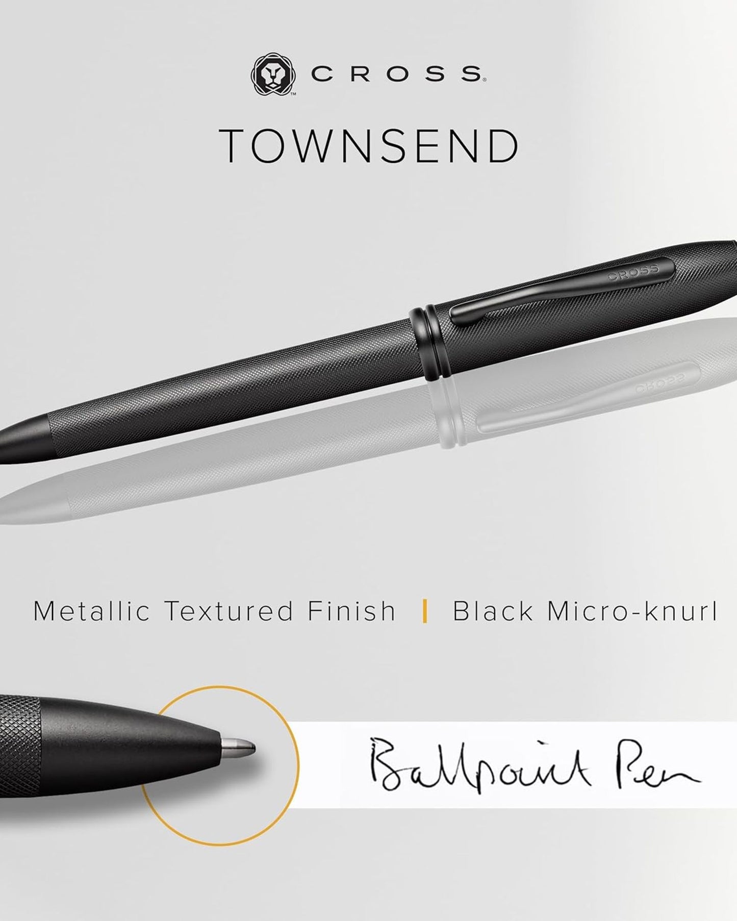 Cross Townsend® Black Micro-Knurl With Matte Black Pvd Appointments Ballpoint Pen - AT0042-62