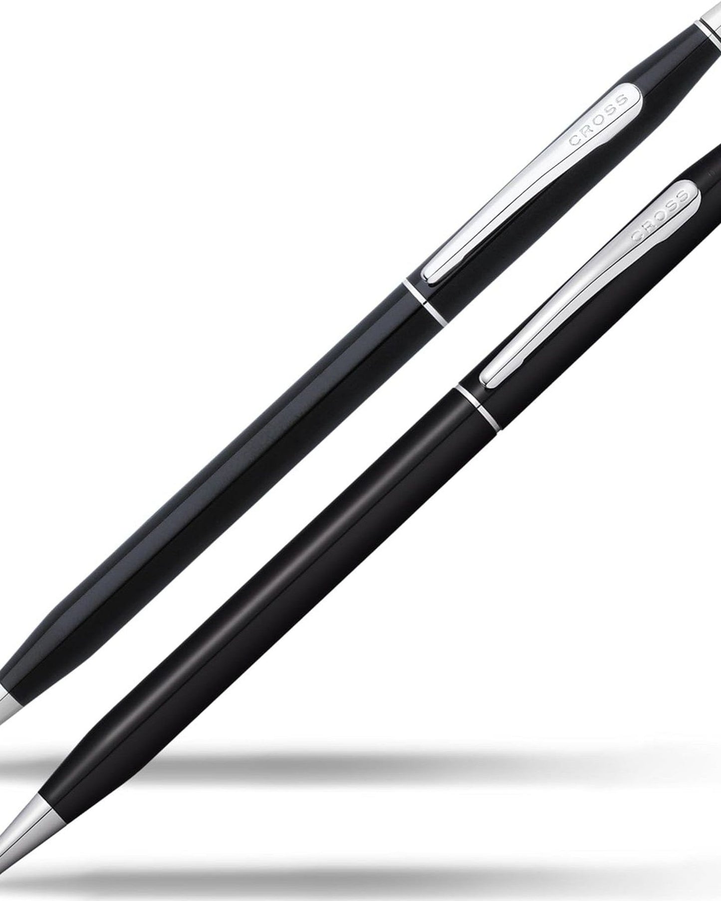 Cross Classic Century® Black Lacquer With Polished Chrome Appointments Ballpoint Pen And 0.7Mm Pencil Set - AT0081-77