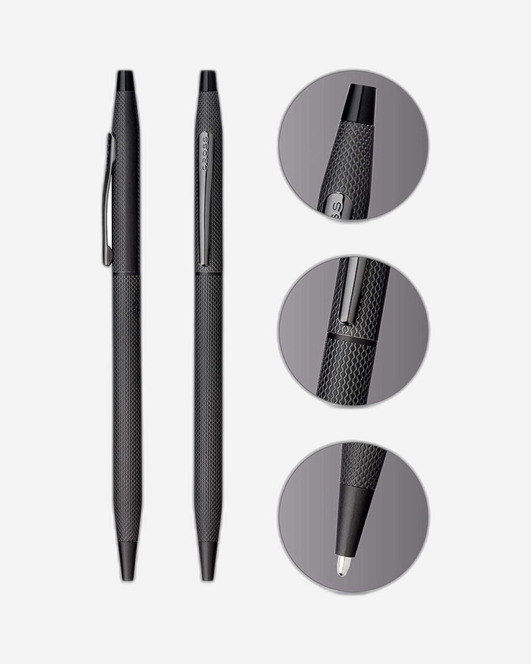 Cross Classic Century® Brushed Black Pvd With Engraved Engine-Turned Diamond-Pattern Finish Ballpoint Pen - AT0082-122