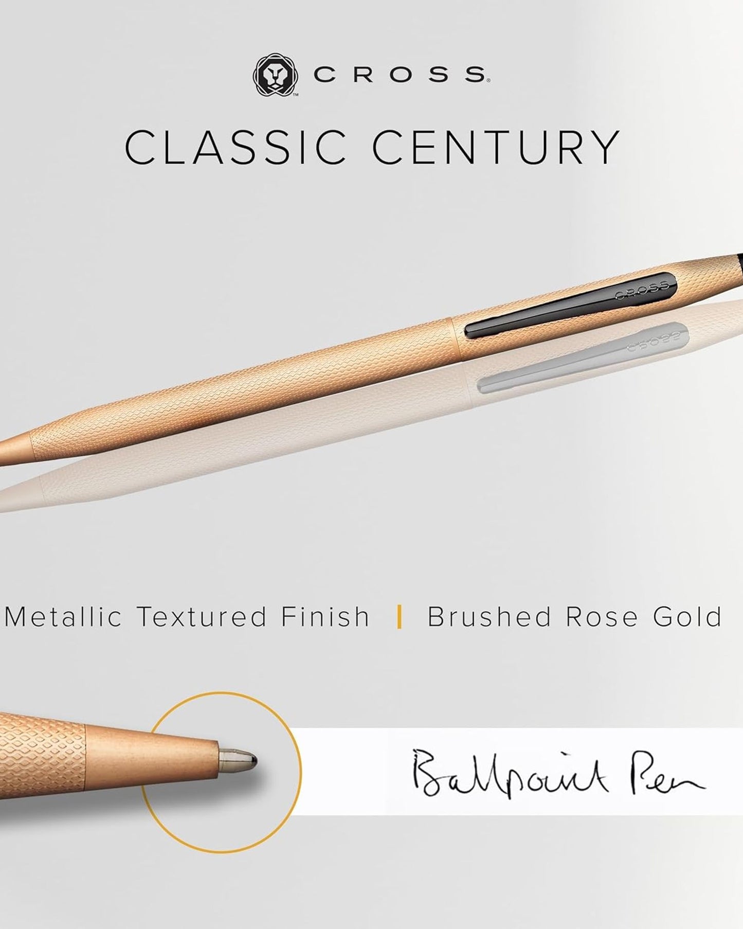 Cross Classic Century® Brushed Rose Gold Pvd With Engraved Engine-Turned Diamond-Pattern Finish Ballpoint Pen - AT0082-123