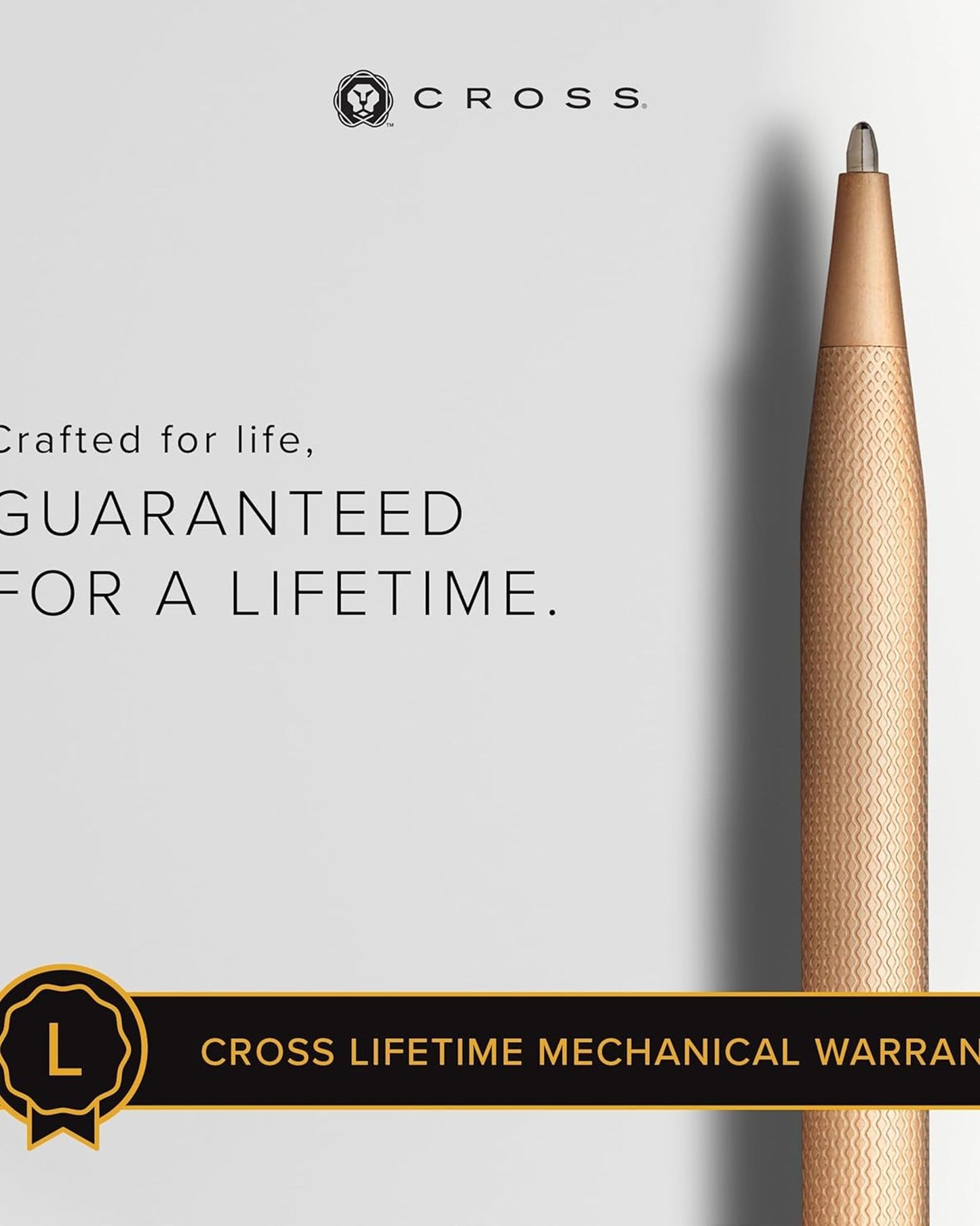 Cross Classic Century® Brushed Rose Gold Pvd With Engraved Engine-Turned Diamond-Pattern Finish Ballpoint Pen - AT0082-123