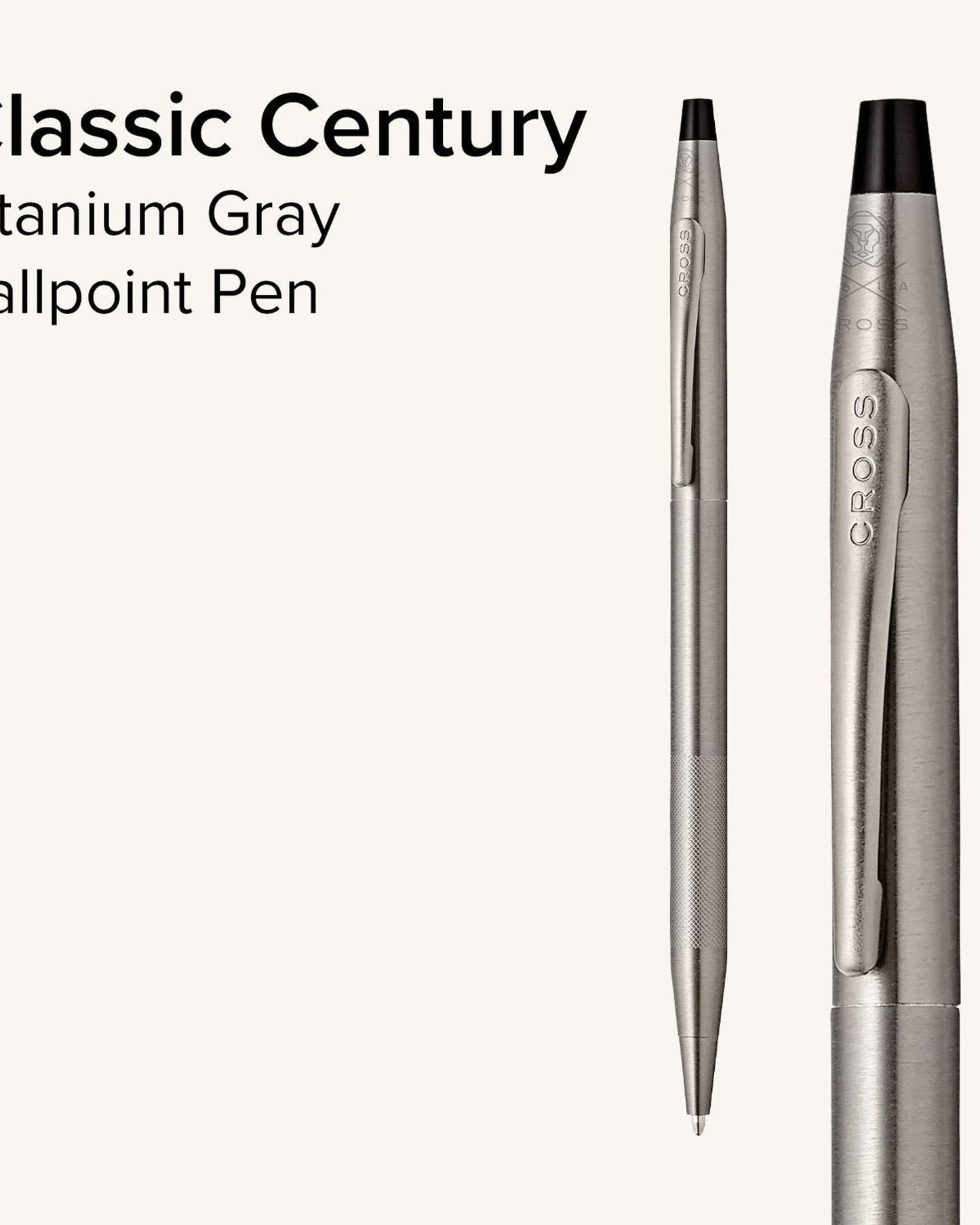 Cross Classic Century® Titanium Gray Micro Knurl And Brushed Titanium Gray Pvd Ballpoint Pen - AT0082-137