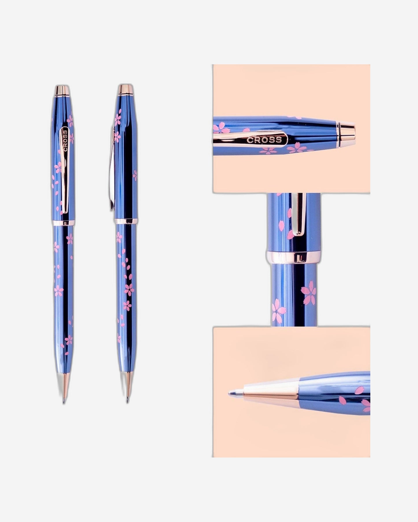 Cross Century® Ii  Cherry Blossom Translucent Blue Lacquer With Polished Rose Gold Pvd  Appointments Ballpoint Pen - AT0082-163