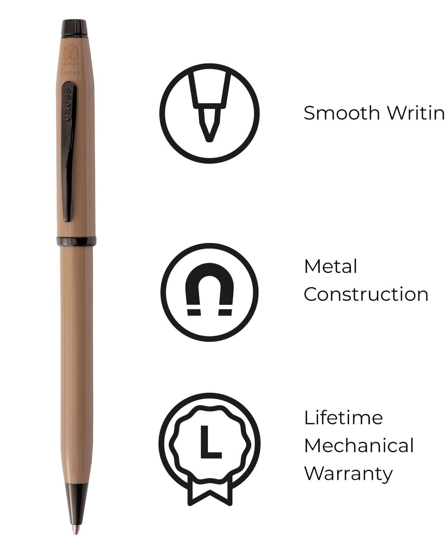 Cross Century® Ii Earthy Beige With Black Pvd Appointments Ballpoint Pen - AT0082-166