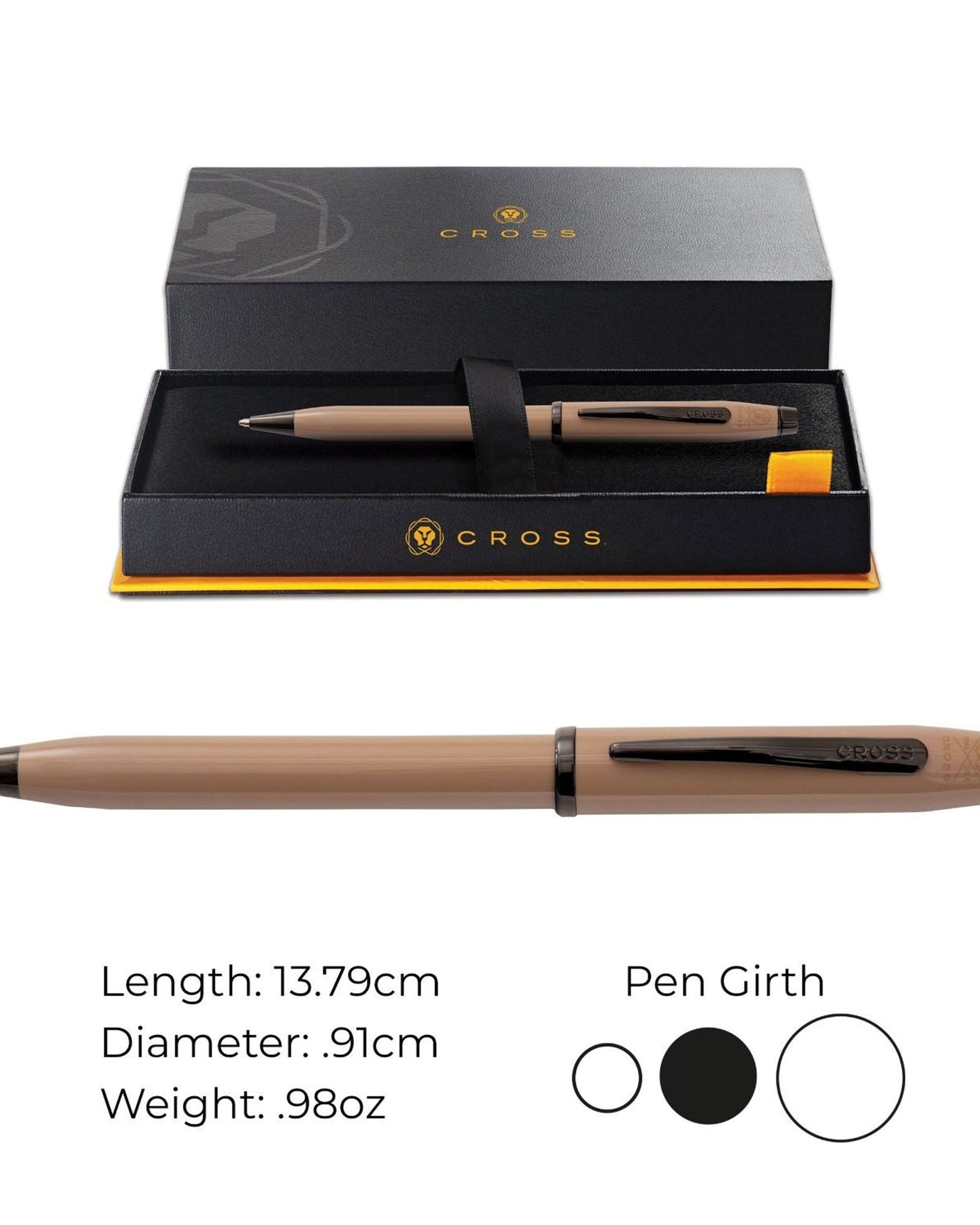 Cross Century® Ii Earthy Beige With Black Pvd Appointments Ballpoint Pen - AT0082-166