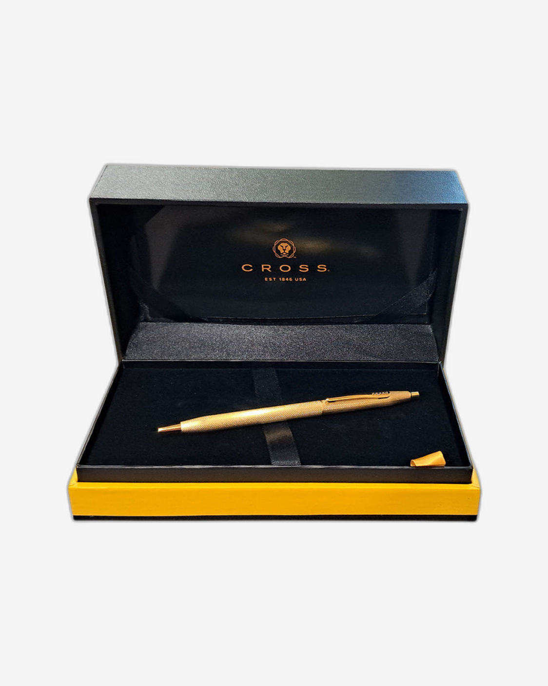 قلم حبر جاف كلاسيكي من كروس سينشري مطلي بالذهب ومنقوش 