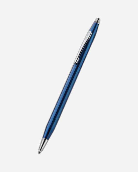 Cross Classic Century® Polished Translucent Cobalt Blue Engraved Diamond Pattern With Polished Chrome Appointments Ballpoint Pen - AT0082-169